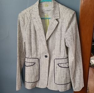 Women's White and Black Blazer